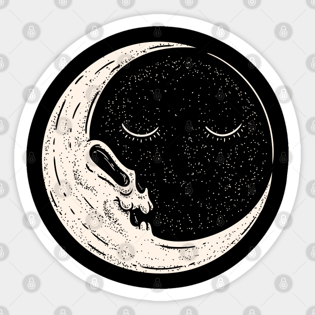 The End of Times - Moon Skull Sticker by anycolordesigns